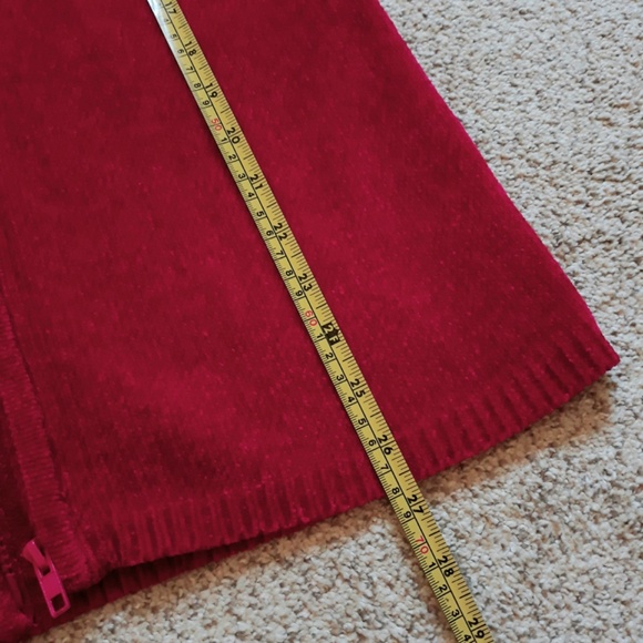 Full Zip Sleeveless Red Collared Sweater Vest Sz S - Picture 13 of 15